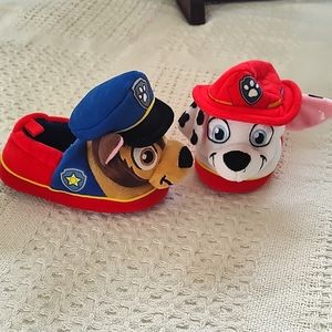 Size 5-6 Paw Patrol Stuffy Slippers Marshall and Chase